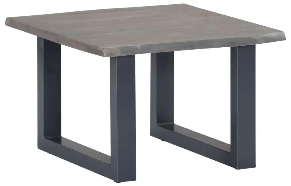 Konferenčný stolík, nepravidelné hrany, sivý 60x60x40cm, akácia