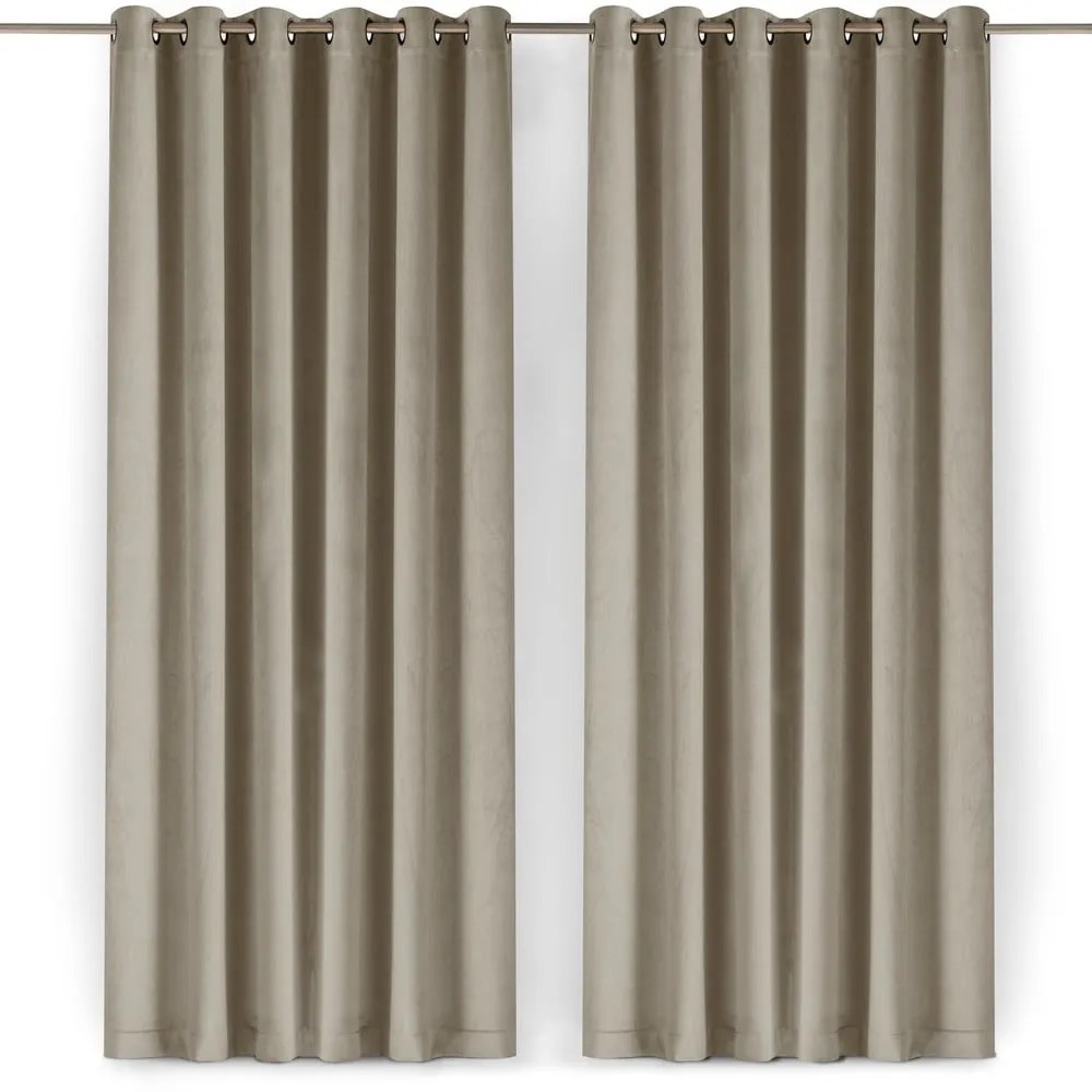 Béžový zamatový dimout záves 530x225 cm Velto – Filumi