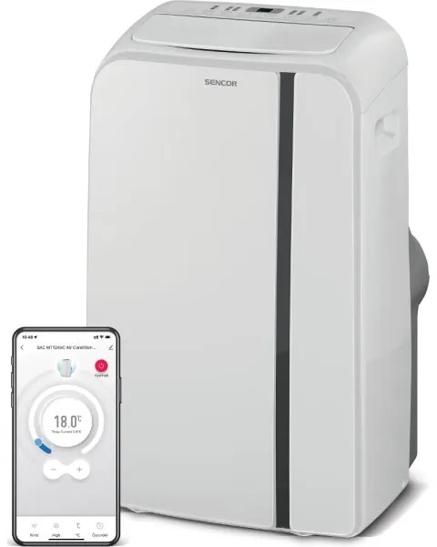 Sencor - Inteligentná mobilná klimatizácia 3v1 1450W/230V 12000 BTU Wi-Fi biela + DO