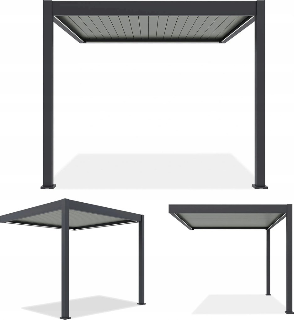 Záhradná pergola na stenu Elegance Wall 3x3 Automatická Led Gutroof