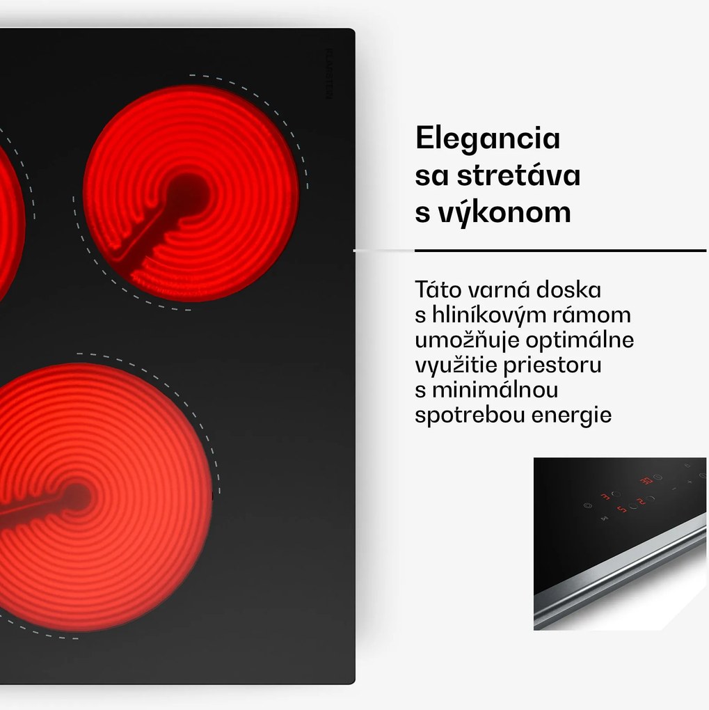 Klarstein Verosteel sklokeramická varná doska | 3 zóny | Minimalistická, Výkonná | 5000 W | 45 cm