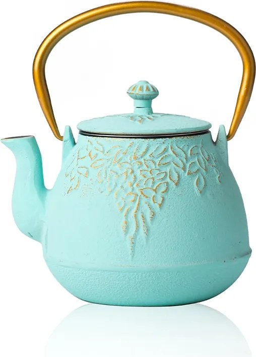 Momoko liatinová kanvica na čaj - tyrkysová