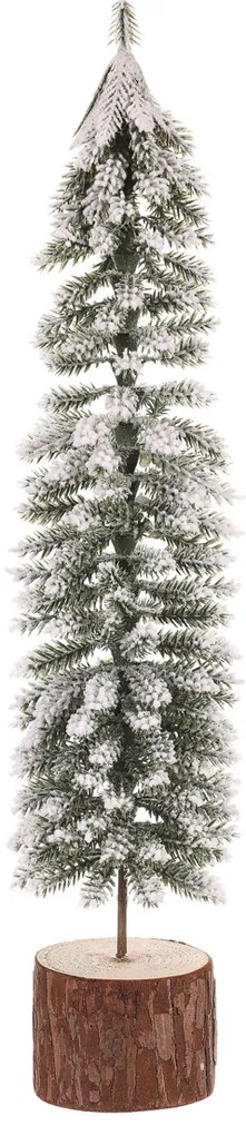 Vianočná dekorácia stromček na kláte zasnežený, 40 cm