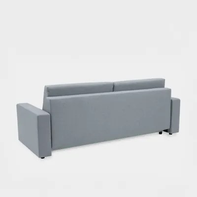 Sofa rozkładana z pikowaniem szara LILA