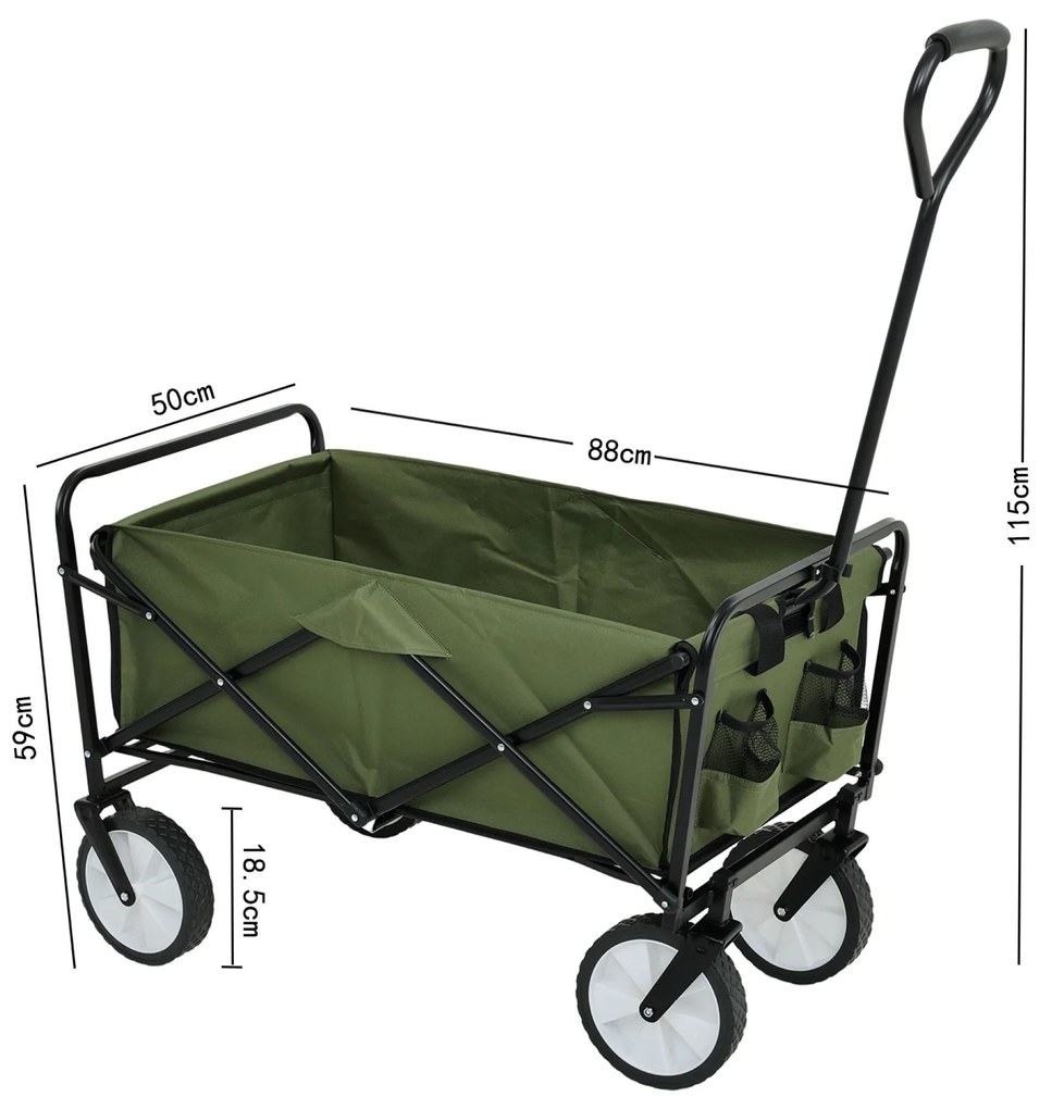 Záhradný vozík TYRS 145L zelený