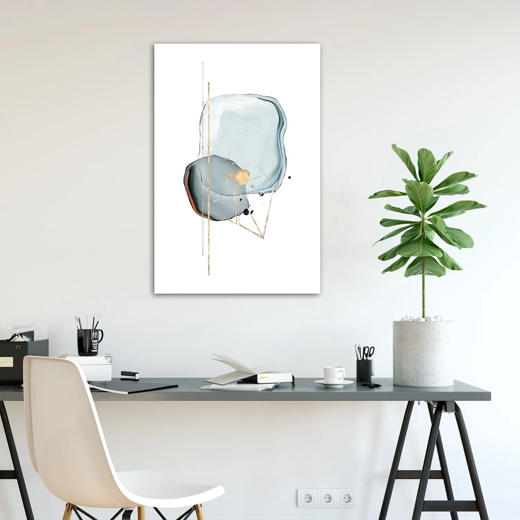 Gario Plagát Sivé tvary a línie abstraktné Farba rámu: Bez rámu, Rozmery: 30 x 45 cm