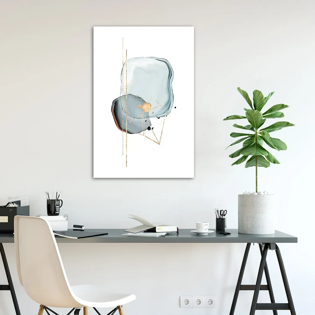 Gario Plagát Sivé tvary a línie abstraktné Farba rámu: Bez rámu, Rozmery: 40 x 60 cm