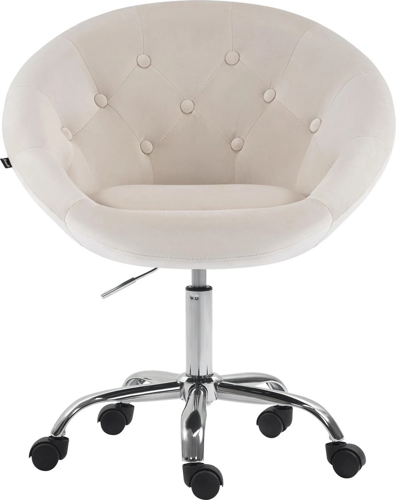 Pracovná stolička London zamat - krémová