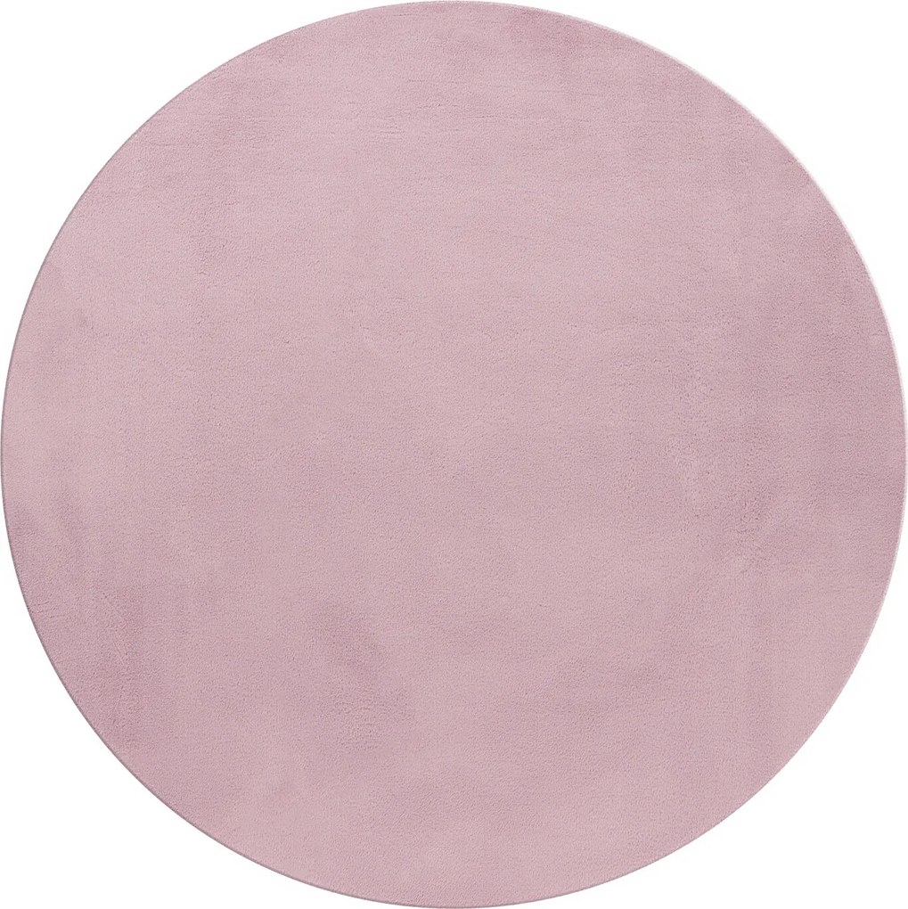 Ayyildiz, Kusový koberec Pouffy 5100 Rose kruh, 120x120 (priemer) kruh, ružová, obývacia izba