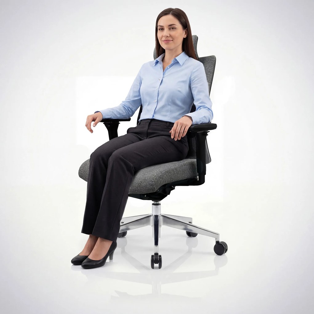 Ergonomická otočná kancelárska stolička, tmavošedá: VECTOR