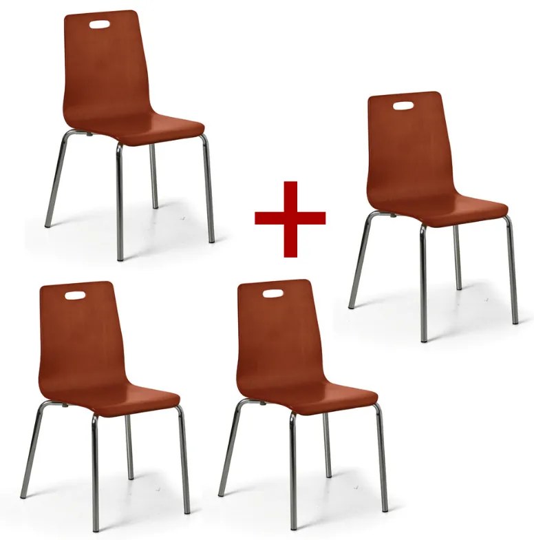 Drevená jedálenská stolička BETTY 3+1 ZADARMO, orech