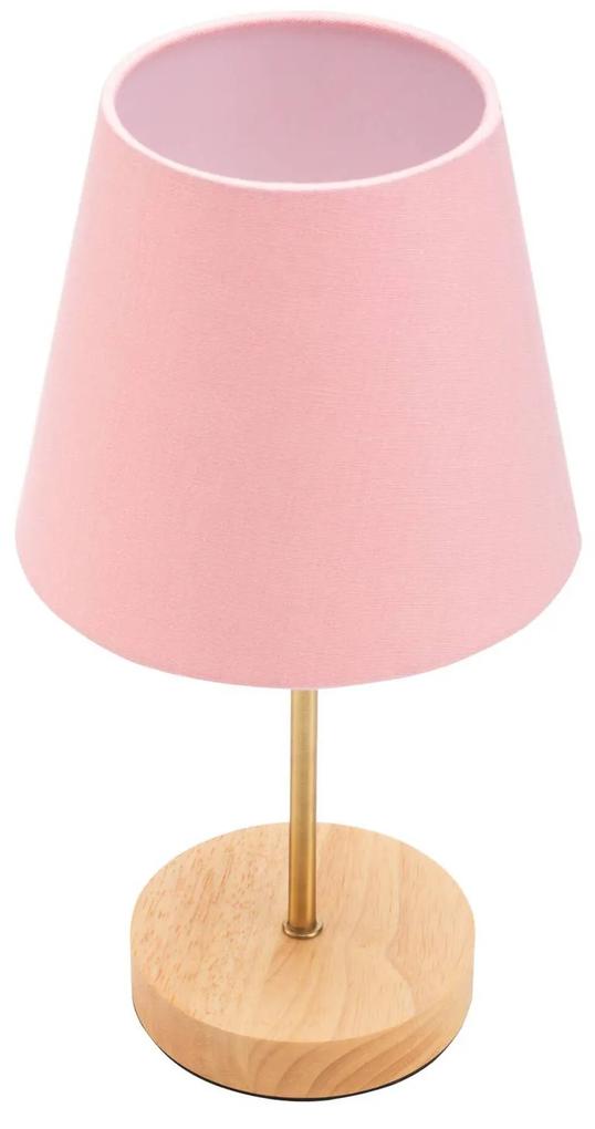 Pauleen Woody Rose stolová lampa ružové tienidlo