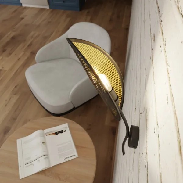 Nástenné svietidlo LOTUS 1xE14/10W/230V čierna/zlatá