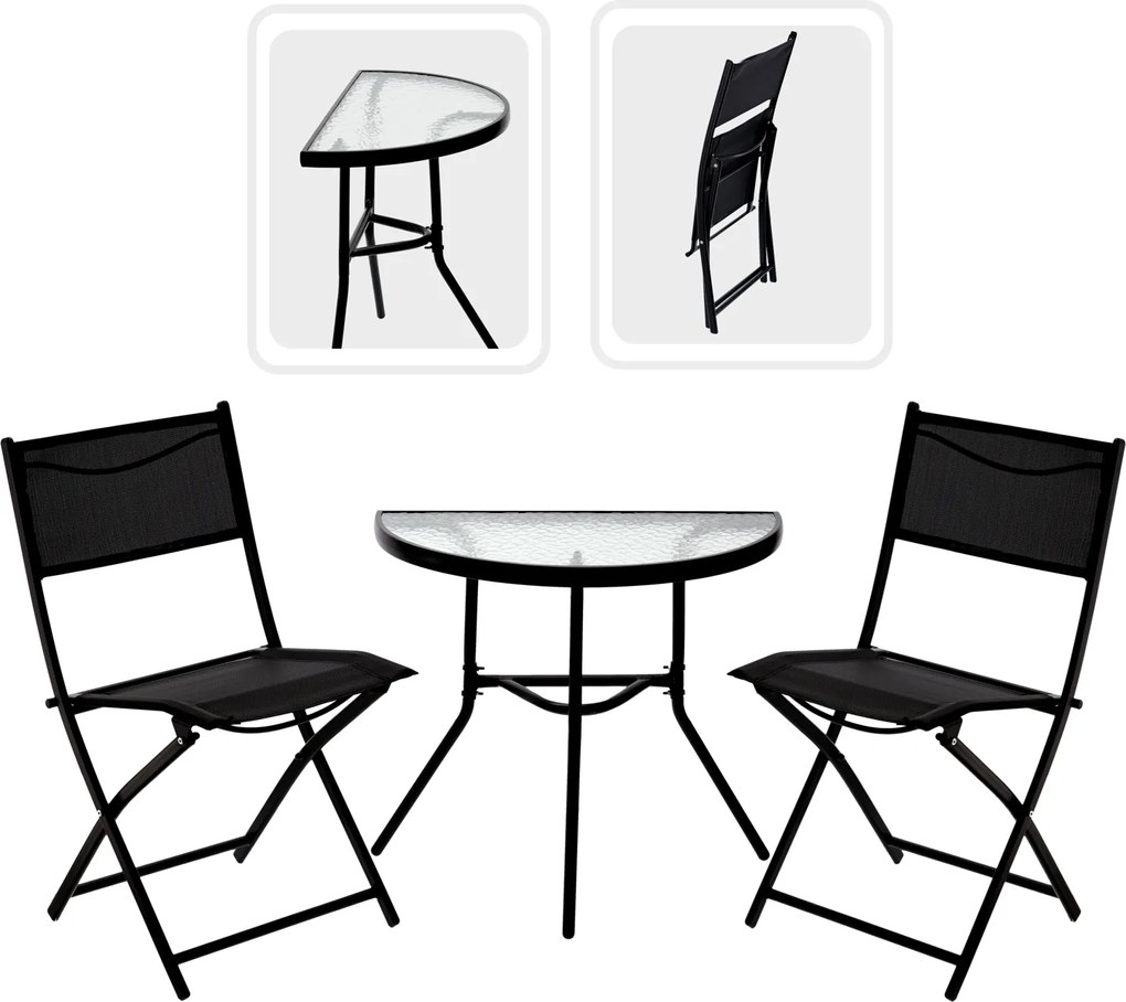 CH Súprava balkónového nábytku Scalp - čierna