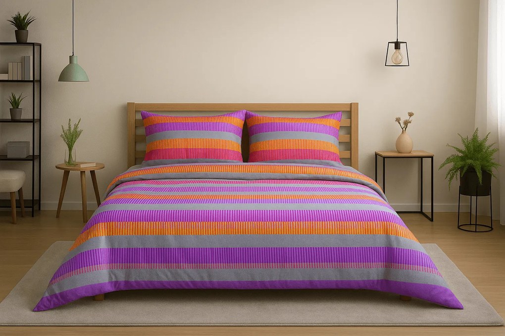 Polybavlnené obliečky ELLE PURPLE, fialové Rozmer obliečky: 70 x 90 cm | 140 x 200 cm