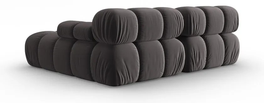 Tmavosivá zamatová rohová pohovka (pravý roh) Bellis – Micadoni Home