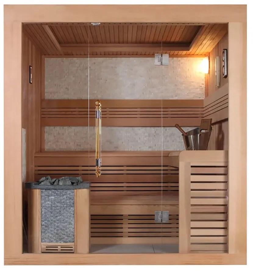 M-SPA - Suchá sauna s pieckou HARVIA 6kW 200 x 180 x 210 cm