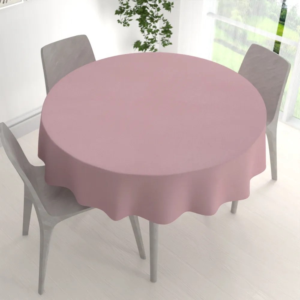 Biante Veľký dekoračný okrúhly obrus BKS-413 Púdrovo ružový - 2.AKOSŤ Ø 220 cm