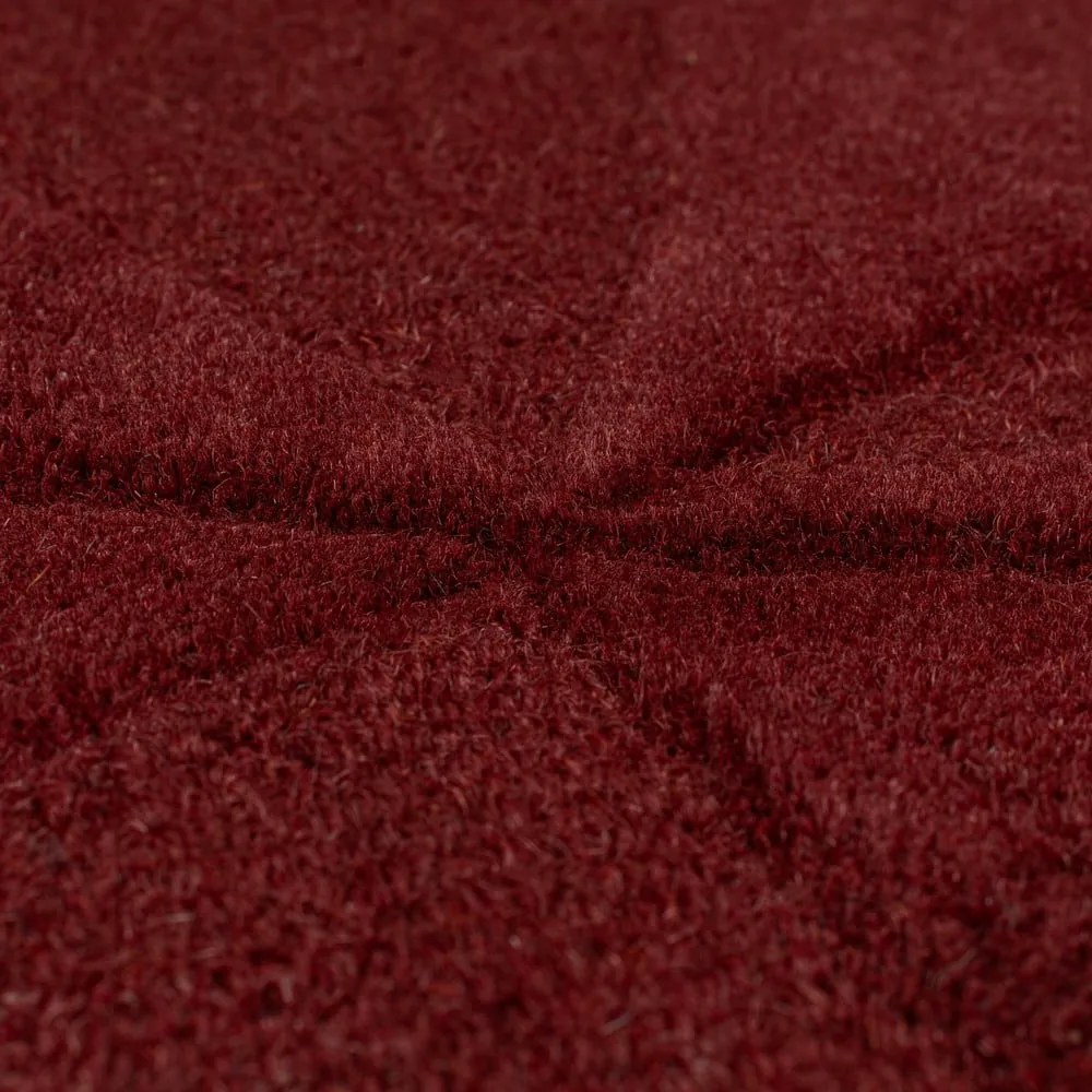 Vínovočervený ručne tkaný vlnený okrúhly koberec ø 160 cm Shard Red – Flair Rugs