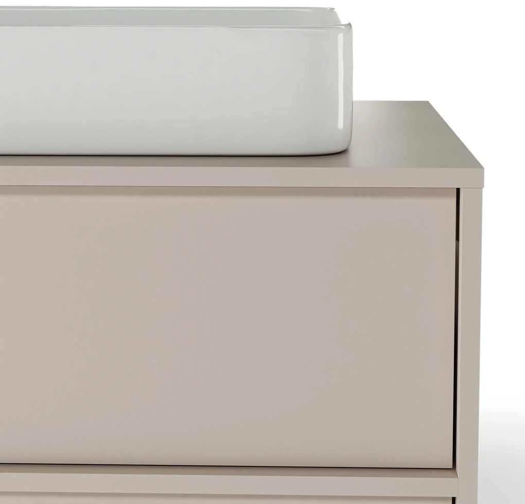 Závesná skrinka pod umývadlo Mossy s doskou 80 cm kašmírová