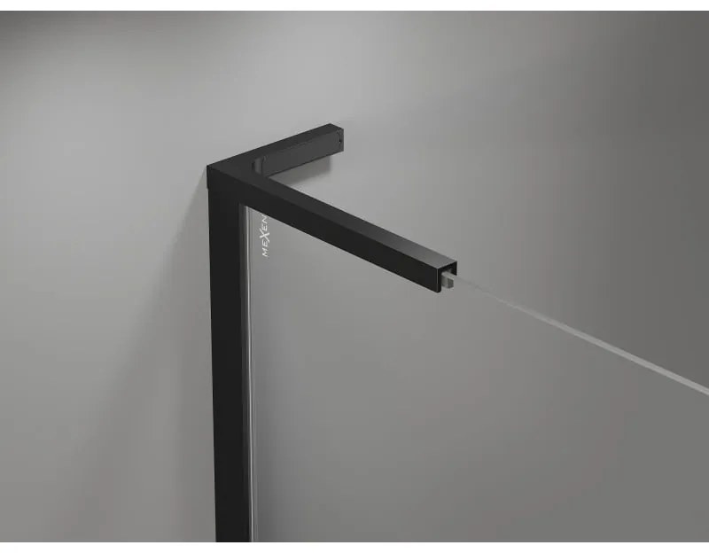 Mexen Mist-H L Duo, 2-krídlový sprchový kút 110 x 115 cm, číre sklo, čierny profil, 8A5L-110L-115P-70-00