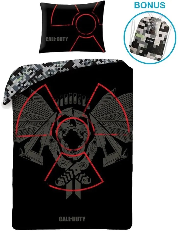 Bavlnené posteľné obliečky Call of Duty - motív Nuclear - 100% bavlna - 70 x 90 cm + 140 x 200 cm