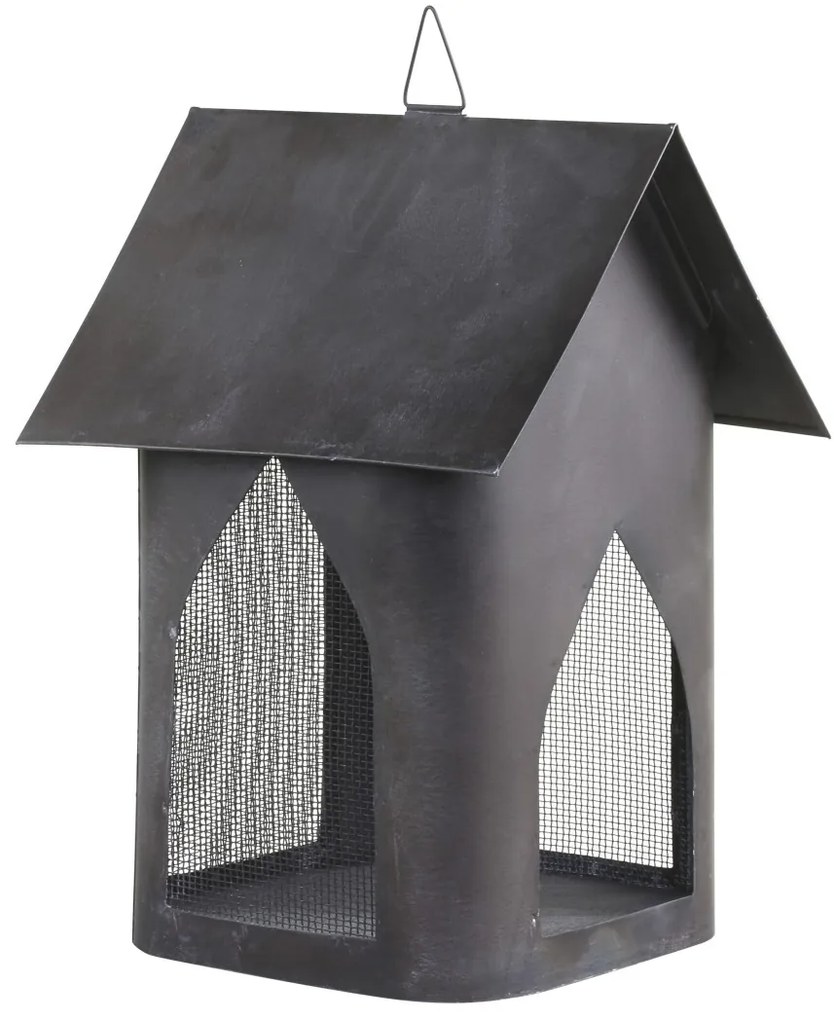 Granitový antik kovový závesný domček na sviečku - 16*18*25 cm