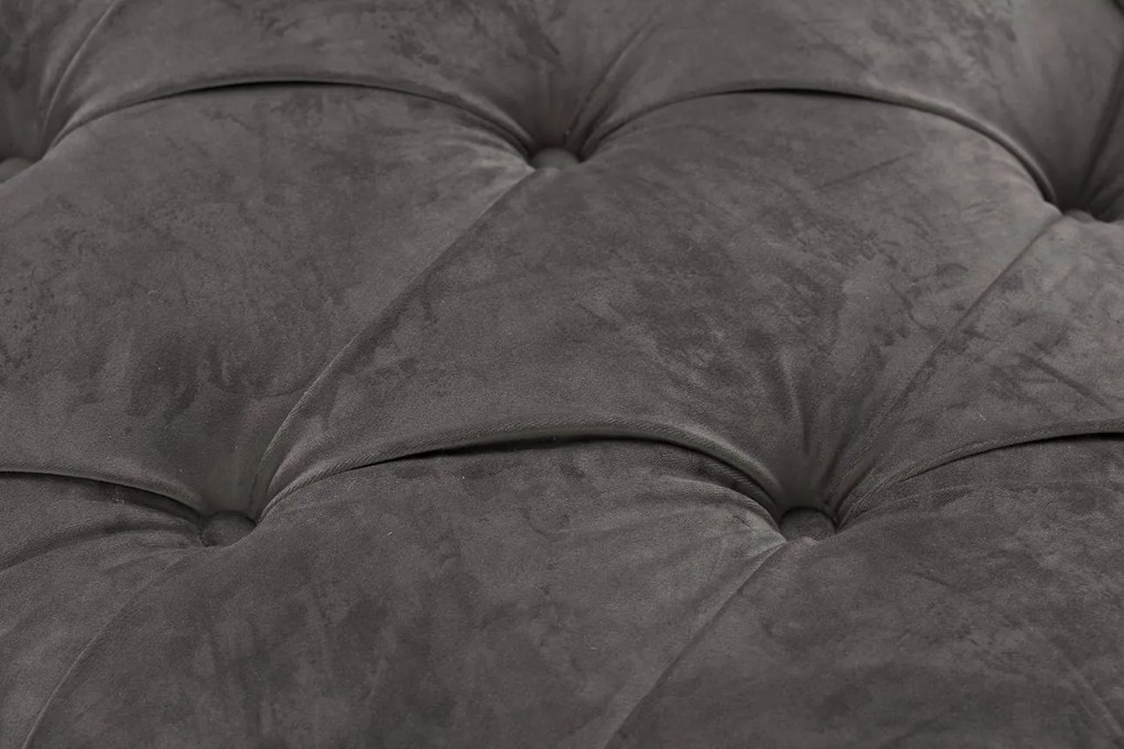Pohovka Chesterfield Glamour Velvet Dark Grey pre 3 osoby