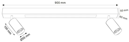 LED Stropné svietidlo PARIS LED/24W/230V + 2xGU10/10W čierna