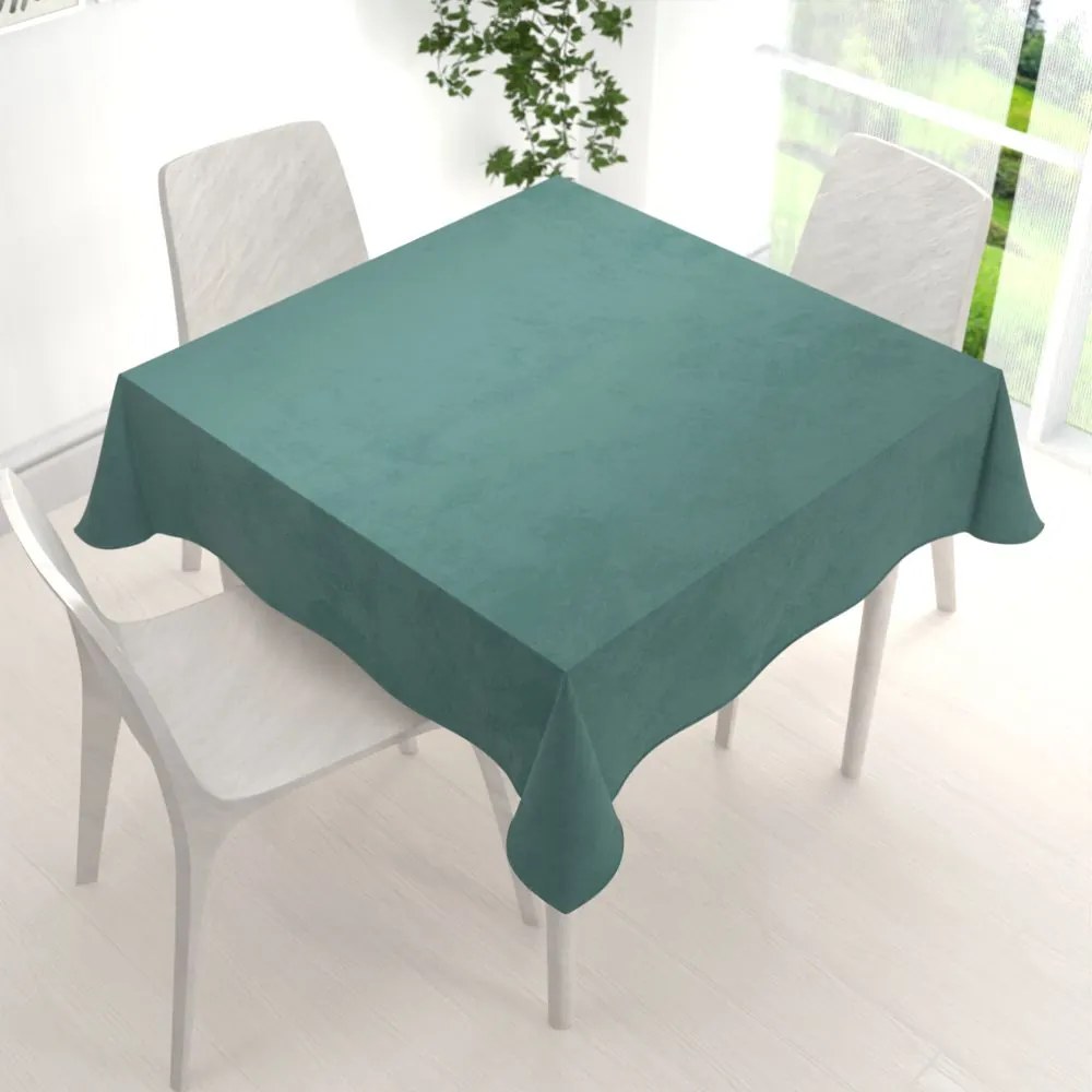 Biante Zamatový štvorcový obrus Velvet Prémium SVP-022 Ľadovo zelený 130x130 cm