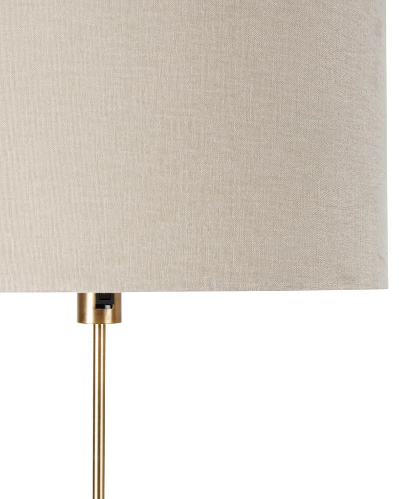 Stojaca lampa nastaviteľná bronzová so svetlohnedým tienidlom 50 cm - Parte