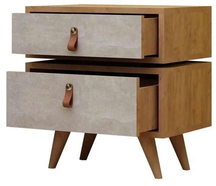 Nočný stolík Dopo I dub prírodný/šedý