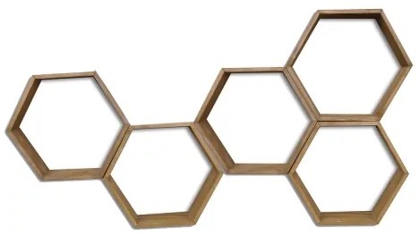 SADA 5x Nástenná polica 37x40 cm smrek