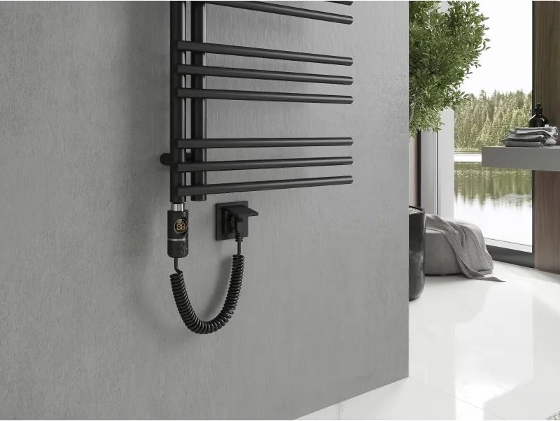 Mexen Neptun, elektrické vykurovacie teleso 1400 x 500 mm, 600 W, čierna, W101-1400-500-2600-70