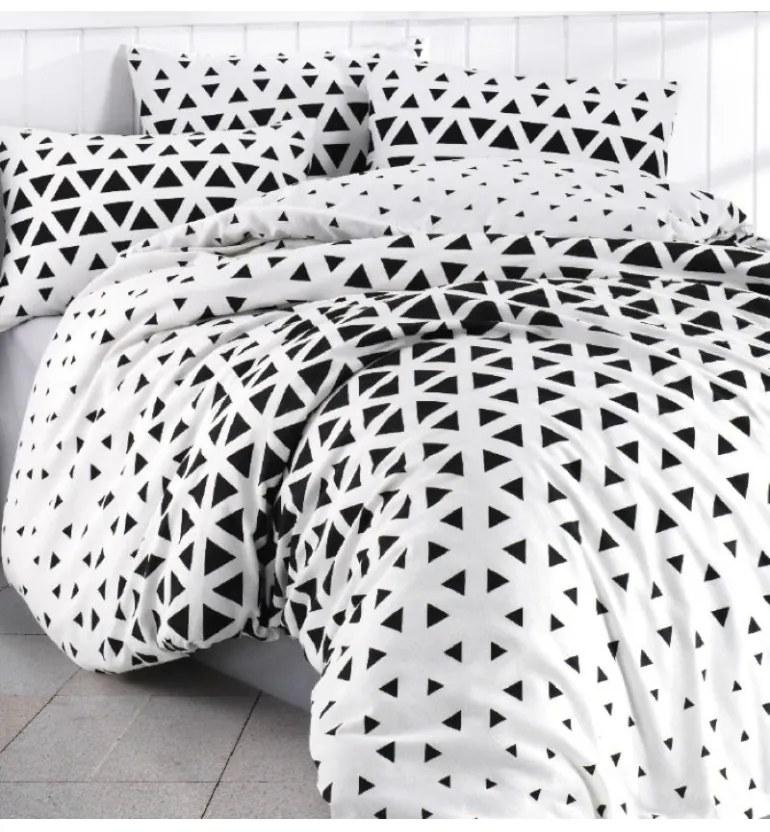 Obliečky Dubai bielo-čierne EMI, Predĺžený set jednolôžko obsahuje 1x 140x220 + 1x 70x90