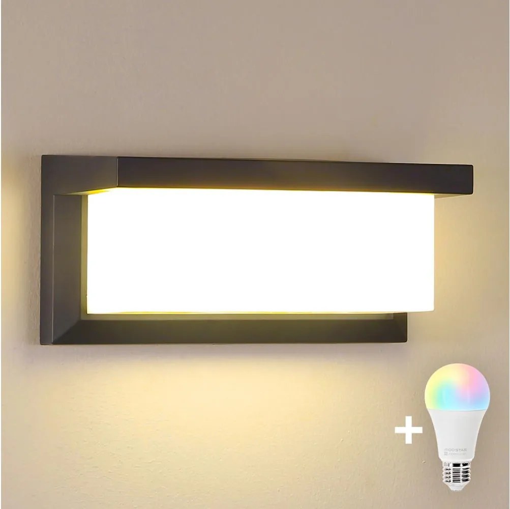 Brilagi -LED RGBW Vonkajšie nástenné svietidlo BRICKY 1xE27/9W/230V antracit IP54