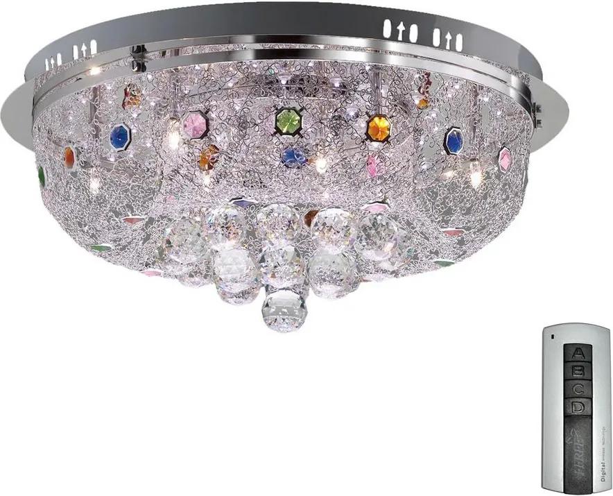 Auhilon LED Krištáľové stropné svietidlo s diaľkovým ovládačom JELLY 6xG4/20W/230V + LED AU0130