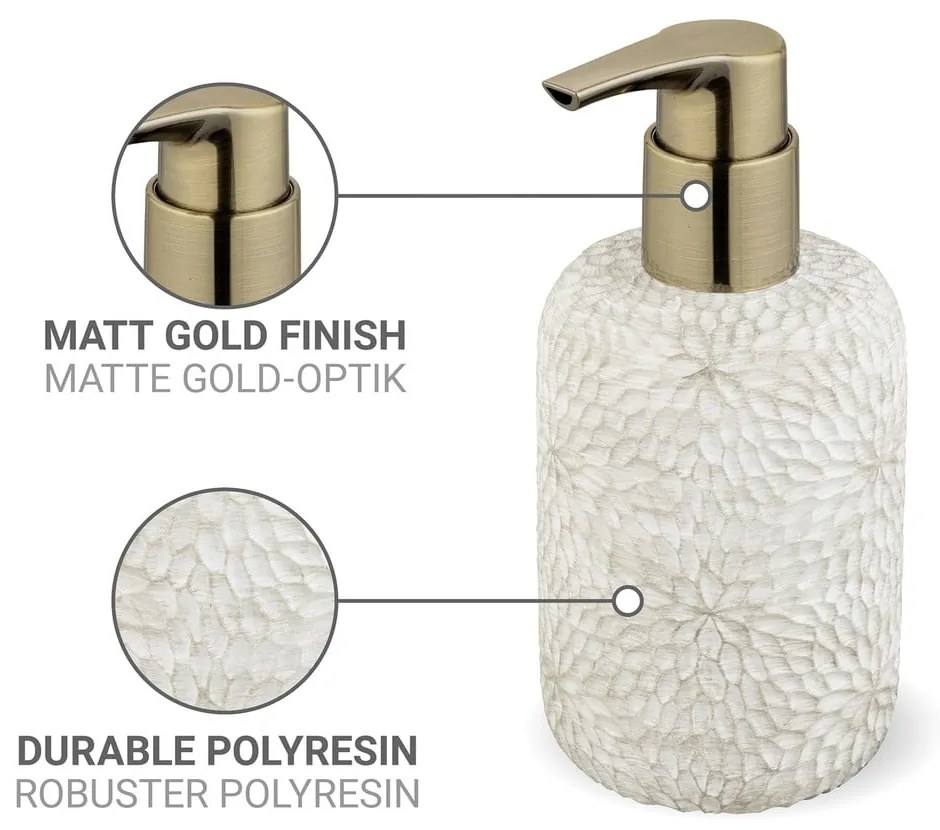 Biely dávkovač mydla z polyresínu 300 ml Montalfano – Wenko