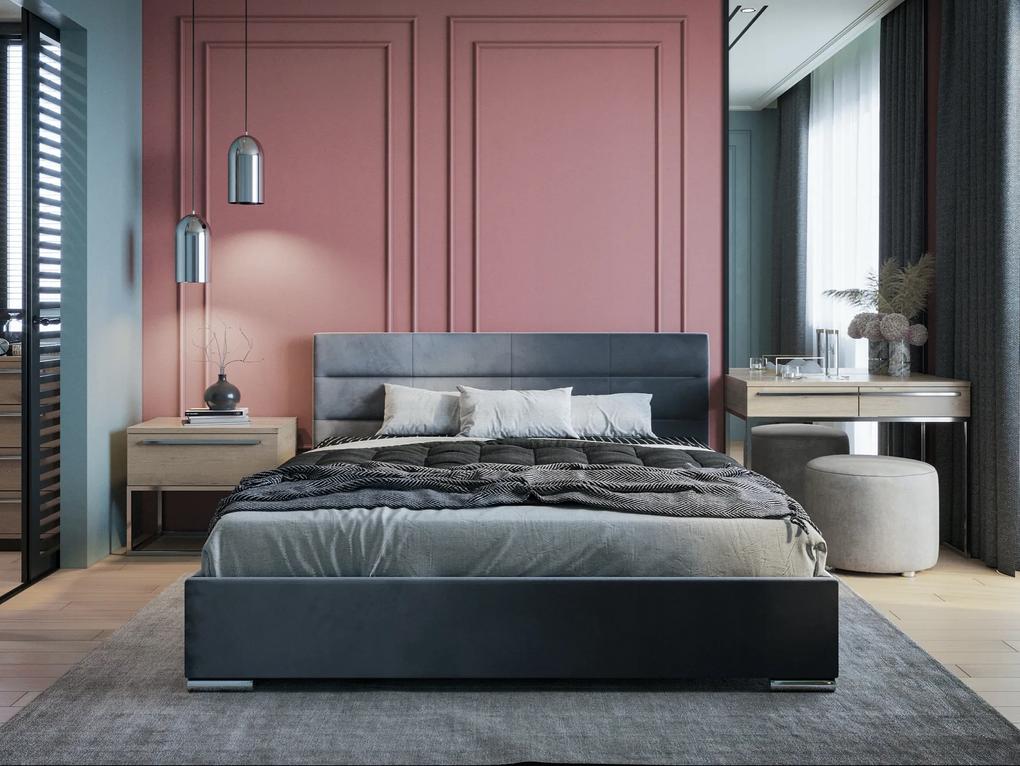 PROXIMA.store - Luxusná posteľ BARI - Sivá 140/160/180 Platba: Dobierka, Veľkosť postele: Pre matrac 180 x 200 cm, Matrac: S matracom (pružinový matrac)
