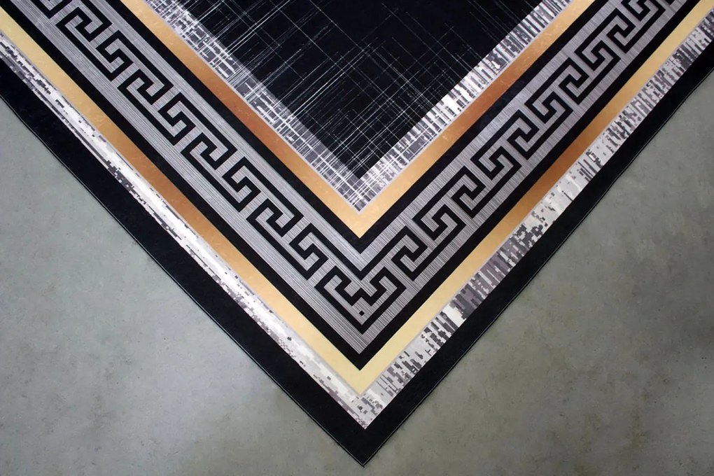 BE Koberec Porte 2228 BLACK GOLD – čierny obdĺžnikový Rozmer: 120x180 cm