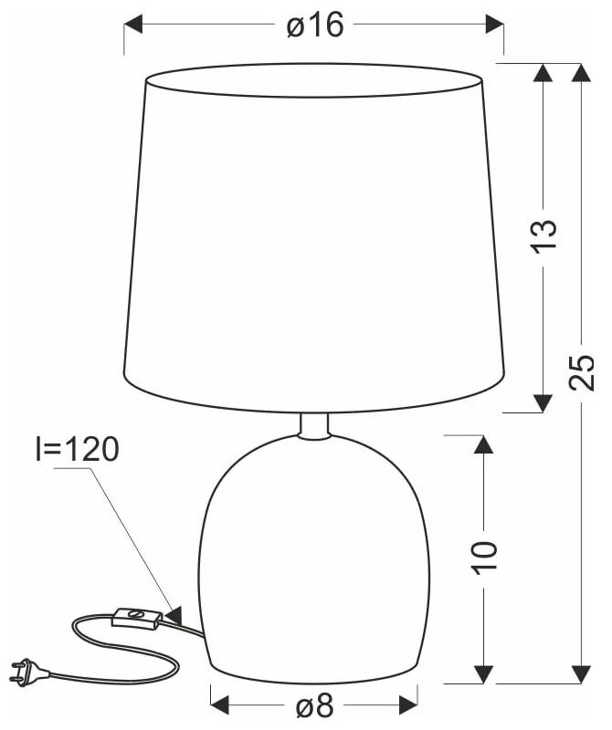 Krémovobiela stolová lampa s textilným tienidlom (výška 25 cm) Adelina – Candellux Lighting