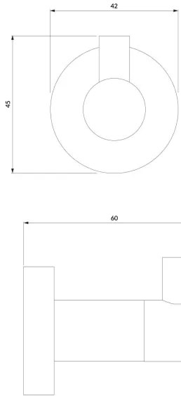 OMNIRES MP60110BL - Nástenný háčik MODERN PROJECT matná čierna