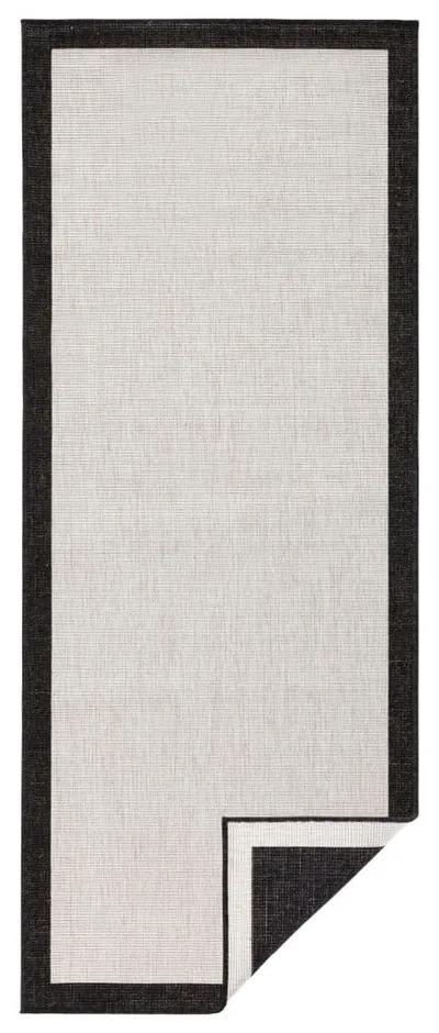 Čierno-krémový vonkajší koberec NORTHRUGS Panama, 80 x 350 cm