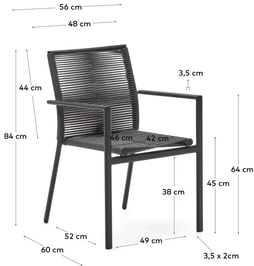 Tmavosivá kovová záhradná stolička Culip – Kave Home