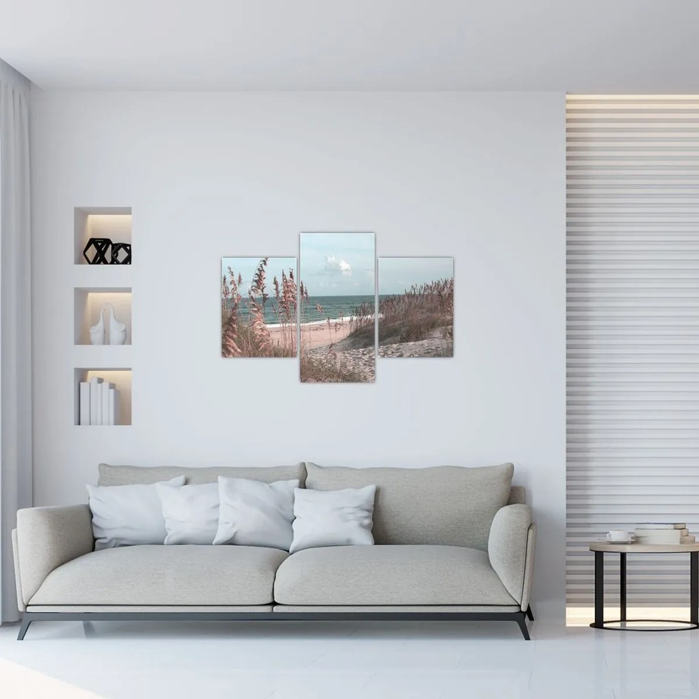 Obraz - Ružová pláž (90x60 cm)