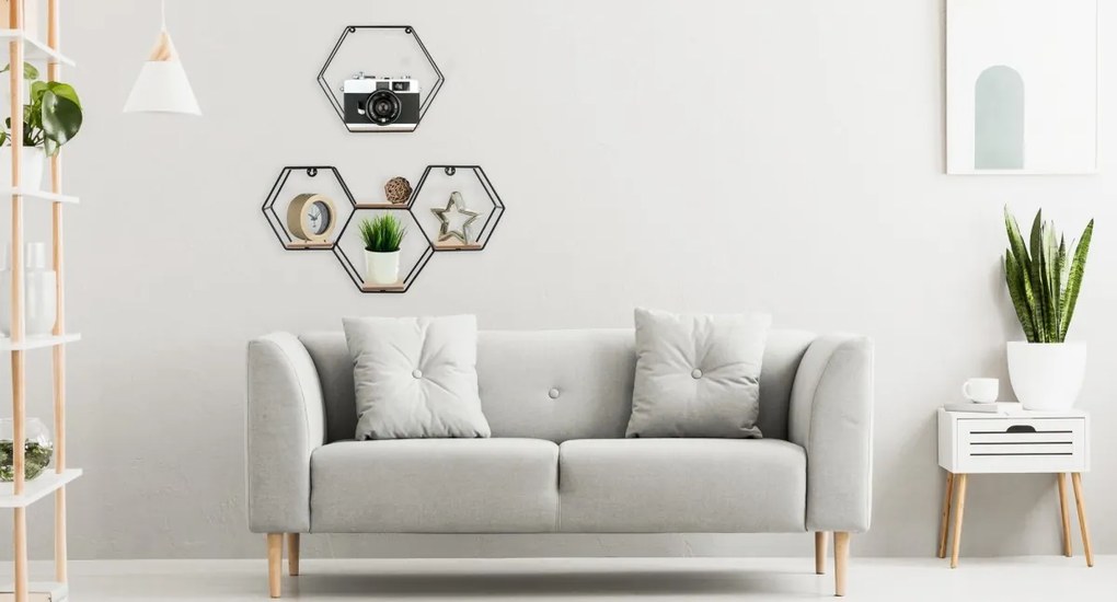 Tutumi Nástěnná police HEXAGON