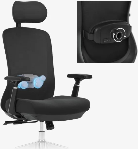 Masážna kancelárska stolička Leadpro 6.0 Black