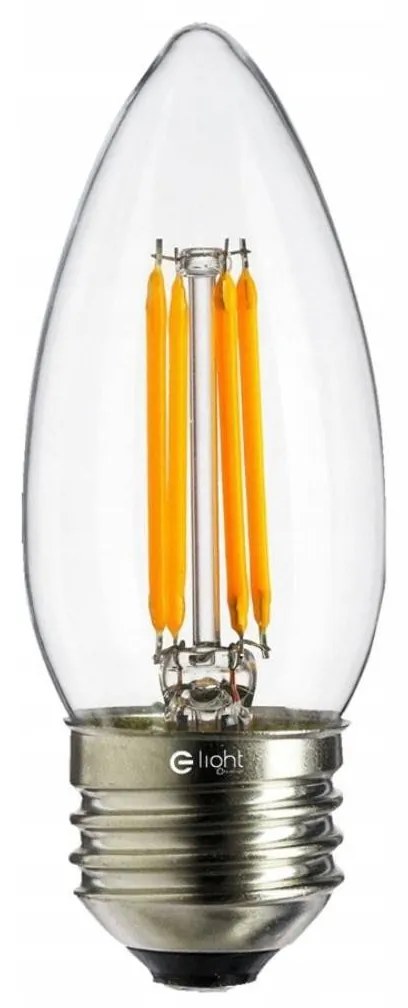 Dekoračná LED žiarovka E27 teplá 2700k 4w 520 lm sviečka