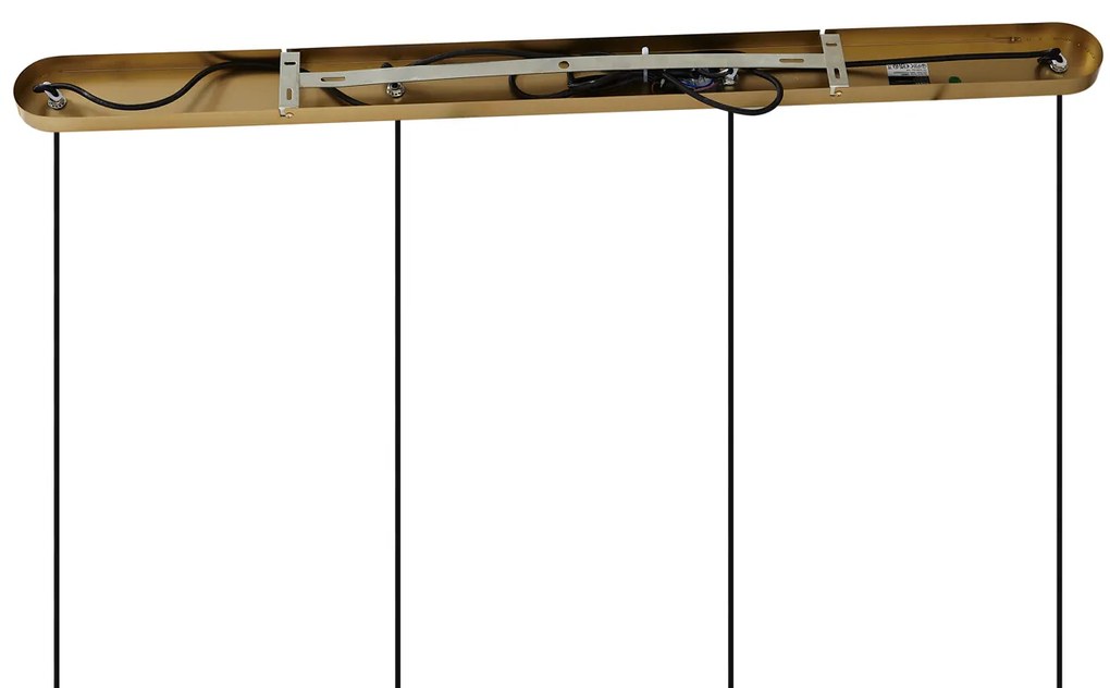 Bronzové závesné svietidlo s dymovým jantárovým a zeleným sklom obdĺžnikové 4-svetlá - Bao