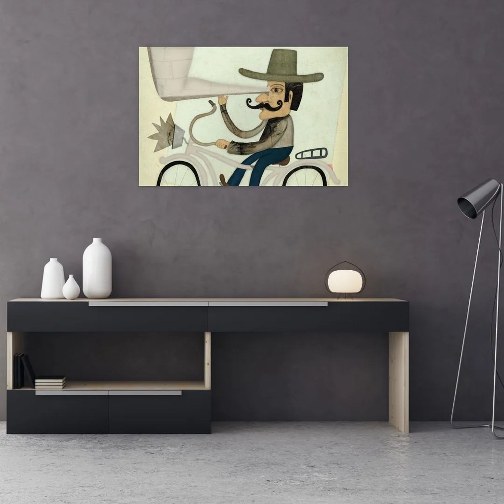 Astronóm na bicykli (90x60 cm)